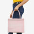Baby Pink Geometric Printed Customised Box Tote Bag - Uncommongifts.in